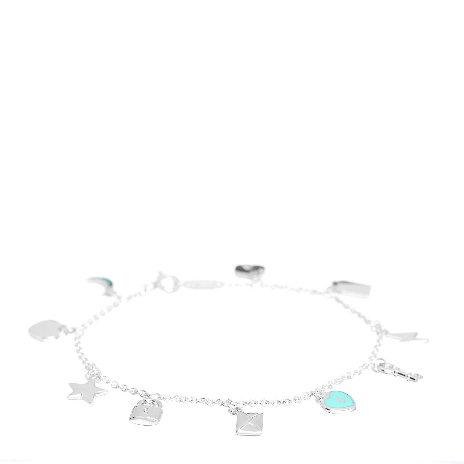 Tiffany Sterling Silver Enamel Love Notes Charm Bracelet Blue 1 of 4