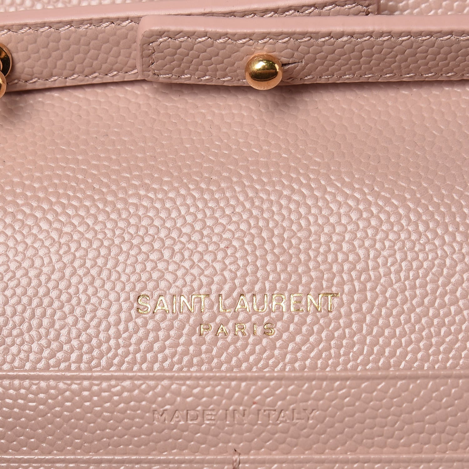 Saint Laurent Grain De Poudre Matelasse Chevron Monogram Chain Wallet Pale Pink 6 of 6