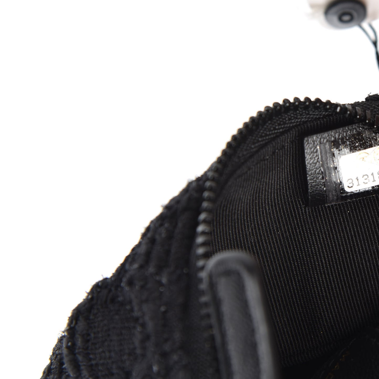 Tweed Lambskin Quilted Arm Coin Purse Black