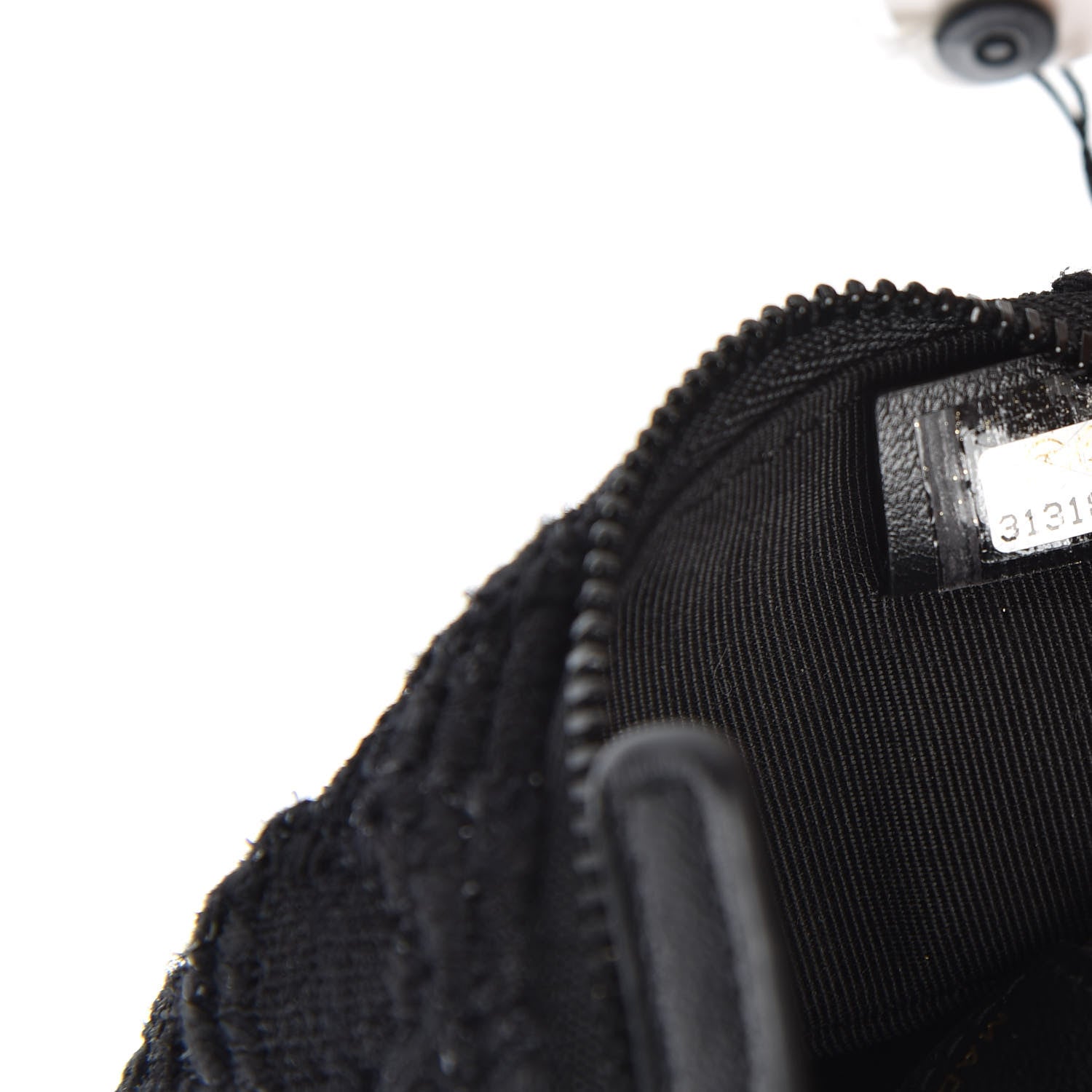 Chanel Tweed Lambskin Quilted Arm Coin Purse Black 6 of 7