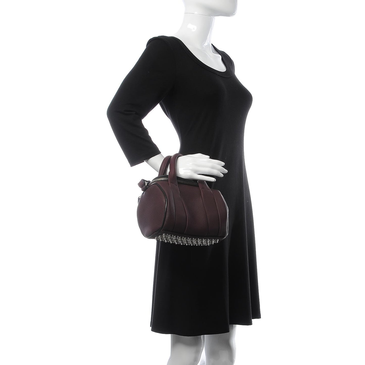 Pebbled Calfskin Mini Rockie Matte Oxblood