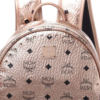 MCM Metallic X Wizpak Visetos Studded Sound System Speaker Backpack Champagne Gold 9 of 14