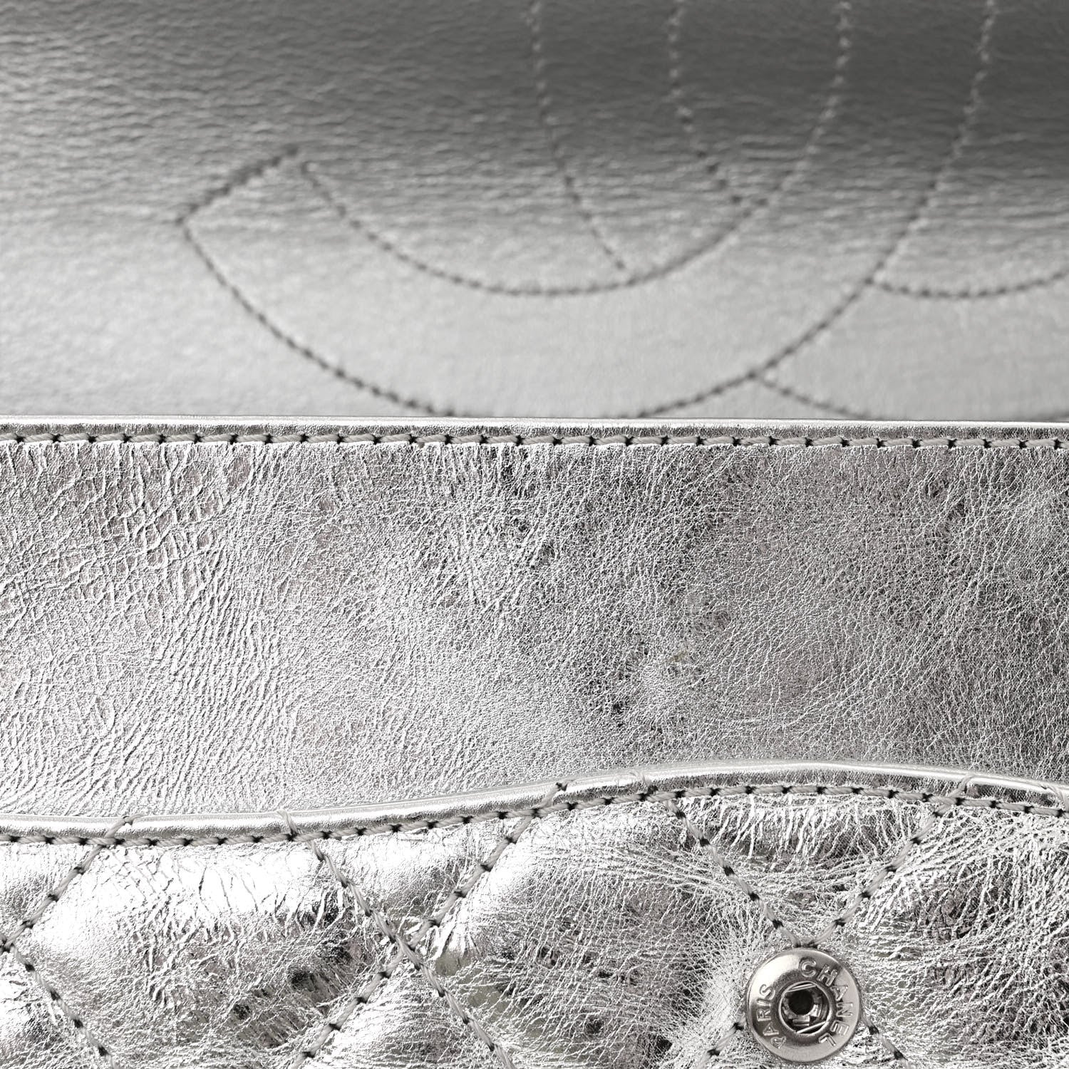 Chanel Metallic Aged Calfskin Quilted 2.55 Reissue 227 Flap Silver 11 of 11