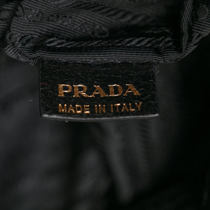 Prada Crackled Calfskin Studded Tote Talco Black 7 of 11