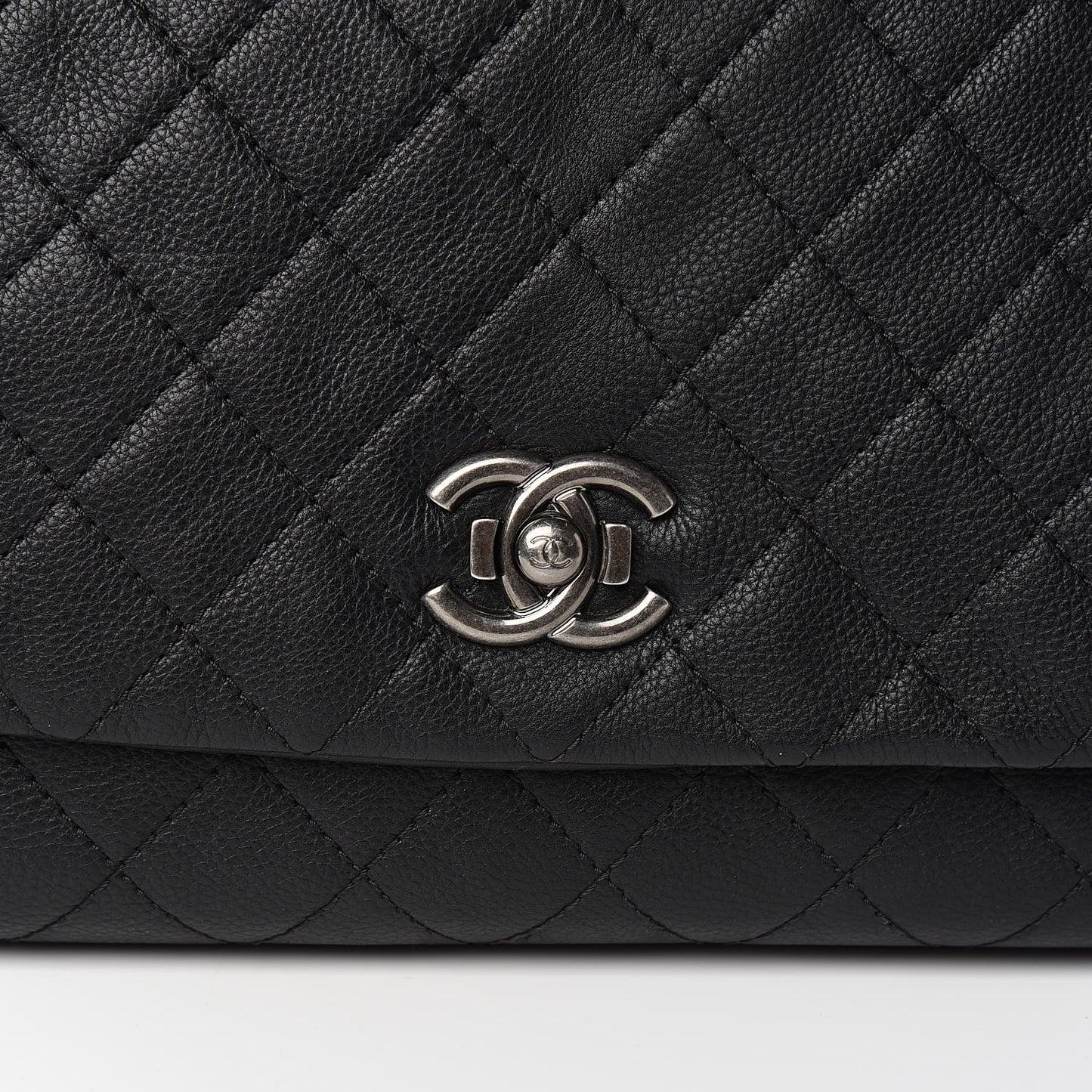 Calfskin Quilted Couture Messenger Black