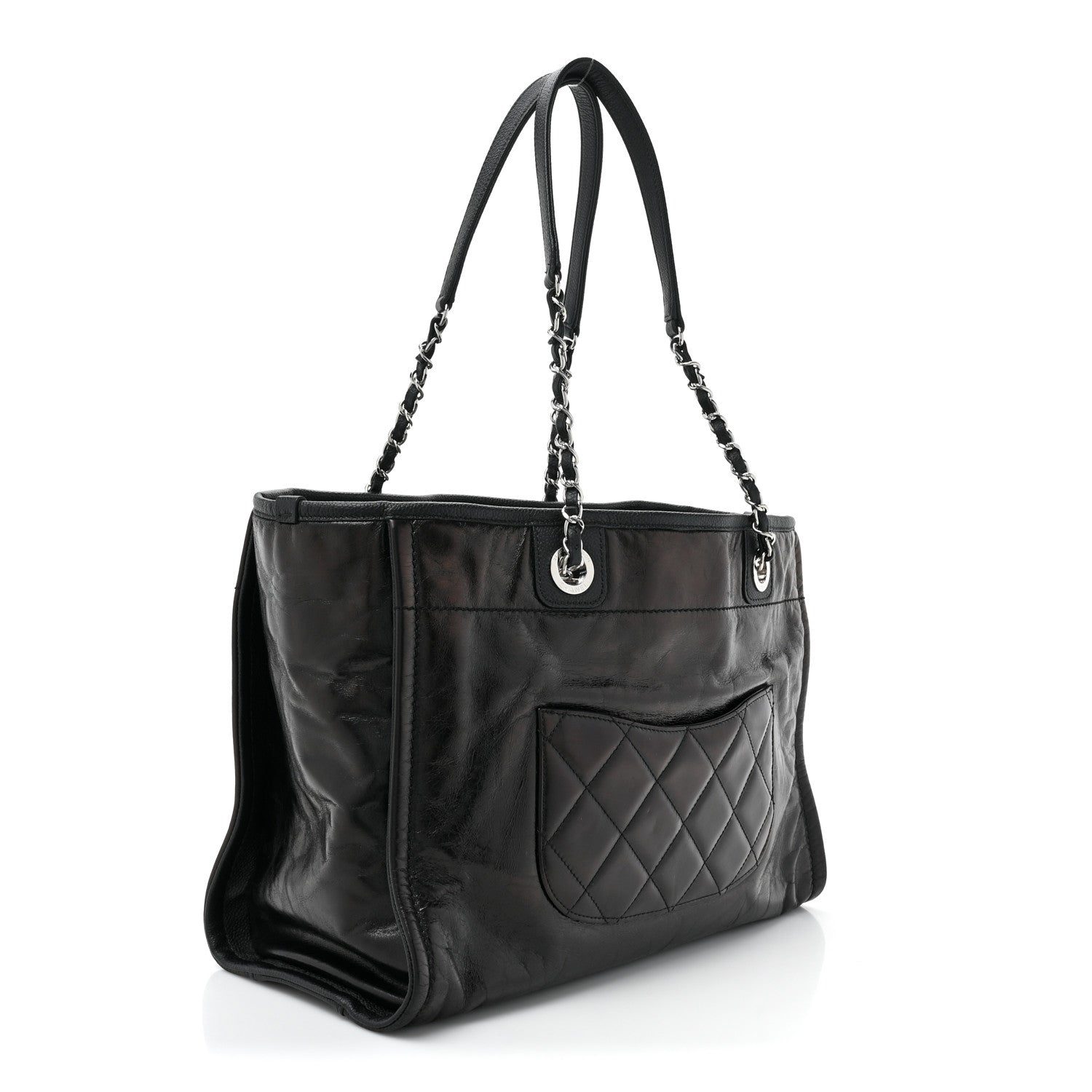 Chanel Glazed Calfskin Small Deauville Tote Black 3 of 12
