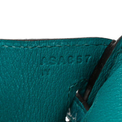 Hermes Matte Alligator Birkin 25 Bleu Paon 7 of 11