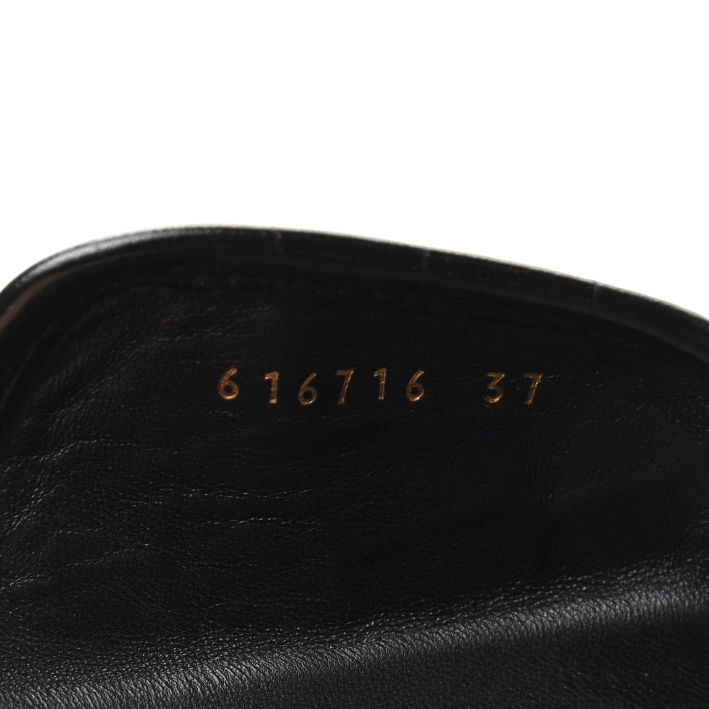 BALENCIAG Calfskin Logo Crocodile Embossed Home Slide Sandals 37 Black
