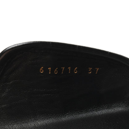 Balenciaga BALENCIAG Calfskin Logo Crocodile Embossed Home Slide Sandals 37 Black 8 of 8
