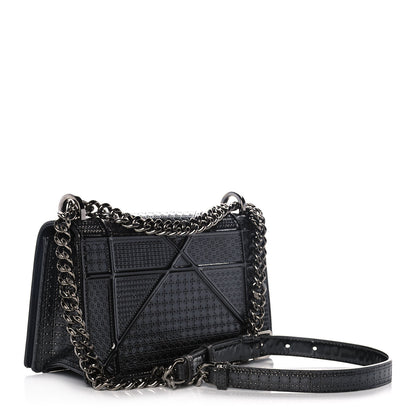 Christian Dior Metallic Patent Micro-Cannage Small Diorama Flap Bag Onyx Black 3 of 11