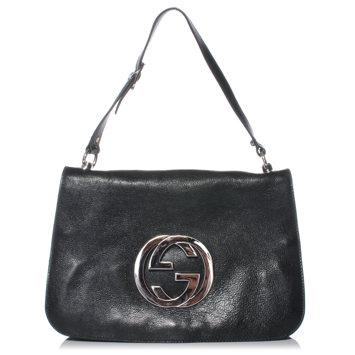 Leather Blondie Medium Flap Black