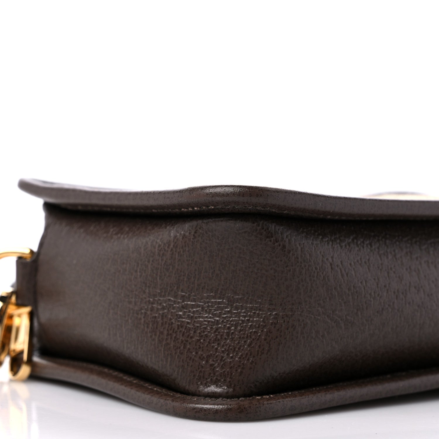 Gucci Monogram Jumbo GG Textured Dollar Calfskin Web Mini Crossbody Bag Camel Ebony New Acero 8 of 12