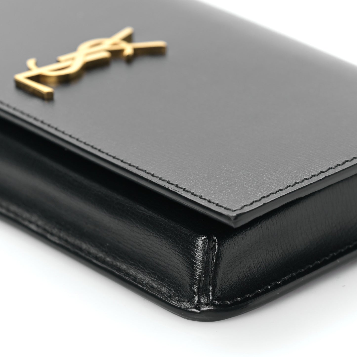 Smooth Calfskin Monogram Phone Holder Crossbody Black