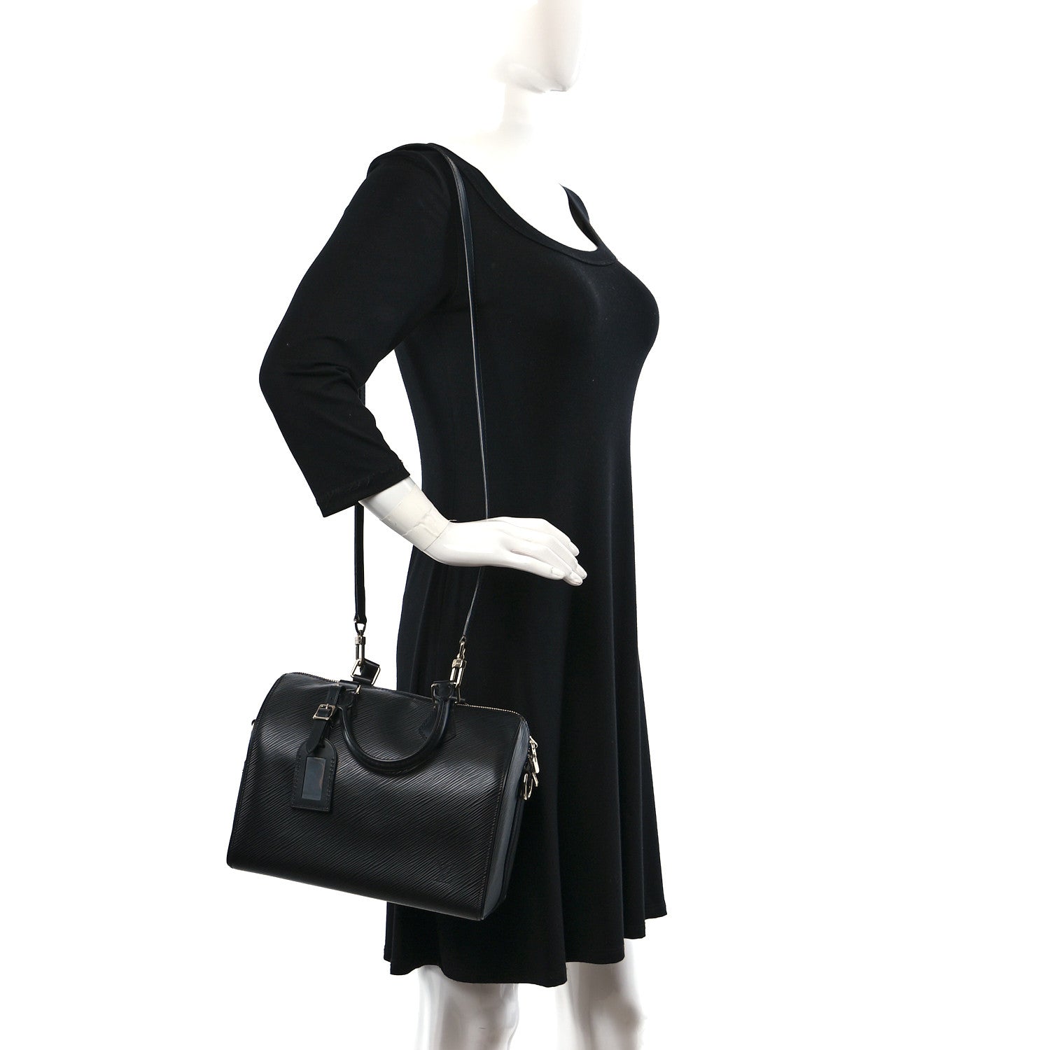 Louis Vuitton Epi Speedy Bandouliere 25 Black 3 of 11