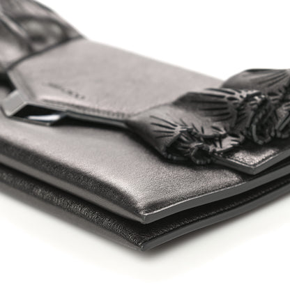 Jimmy Choo Calfskin Laser Cut Ruffled Isabella Clutch Gray 12 of 23