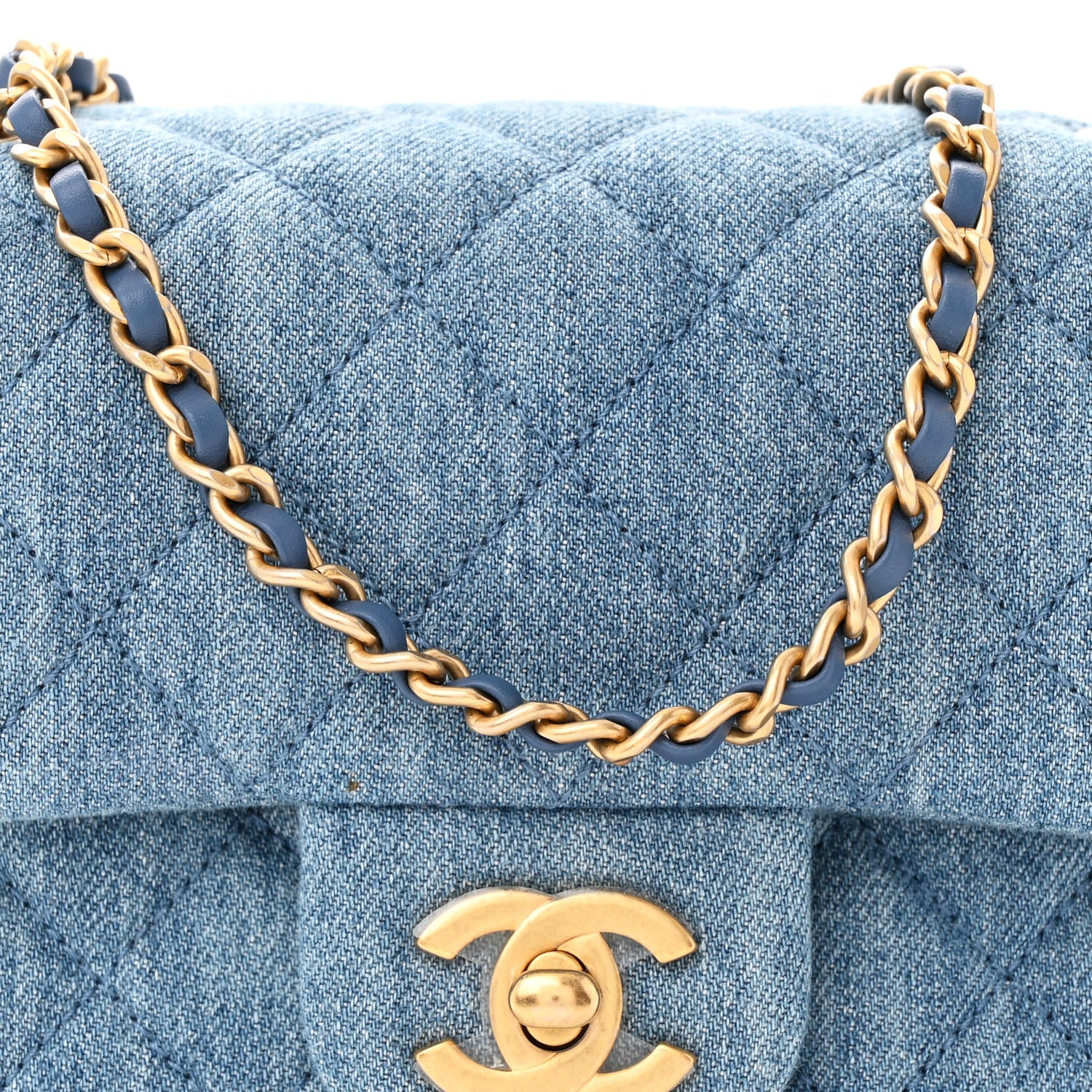 Chanel Denim Quilted Mini Pearl Crush Flap Blue 7 of 10