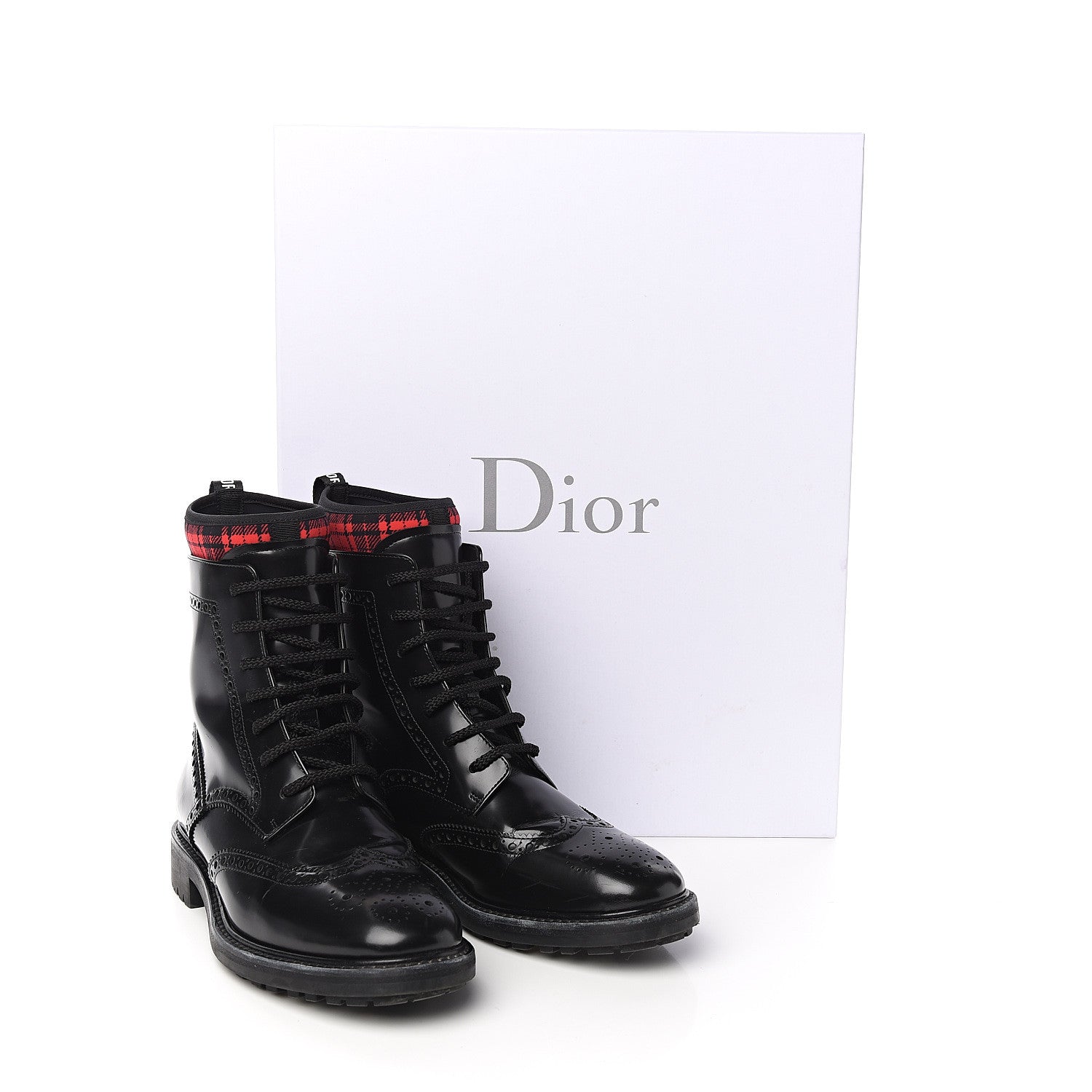 Christian Dior Calfskin D-Order Low Boot 38 Black Red 10 of 10