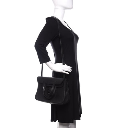 Hermes Taurillon Clemence Halzan 31 GM Black 2 of 12