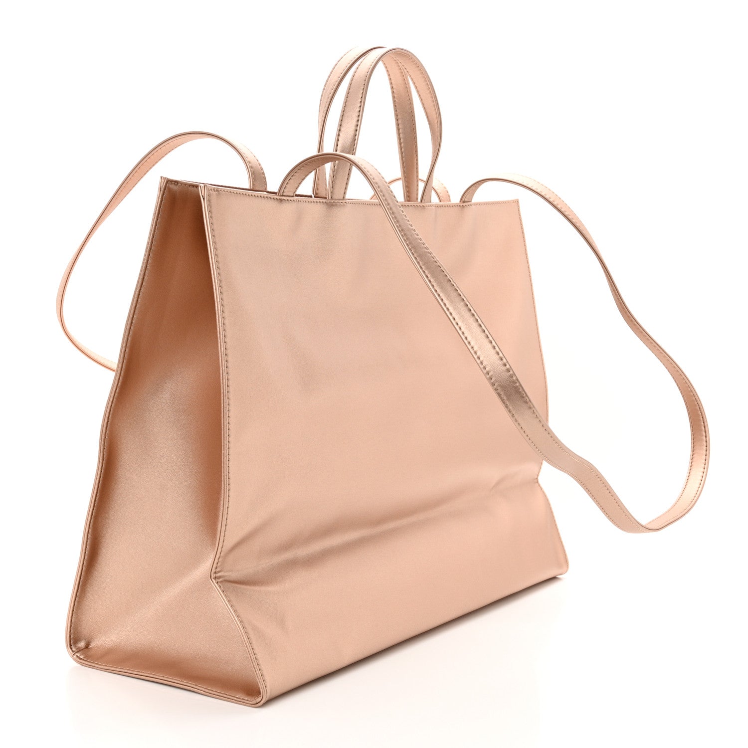 Telfar Metallic Vegan Leather Large Shopping Bag Copper 3 of 10