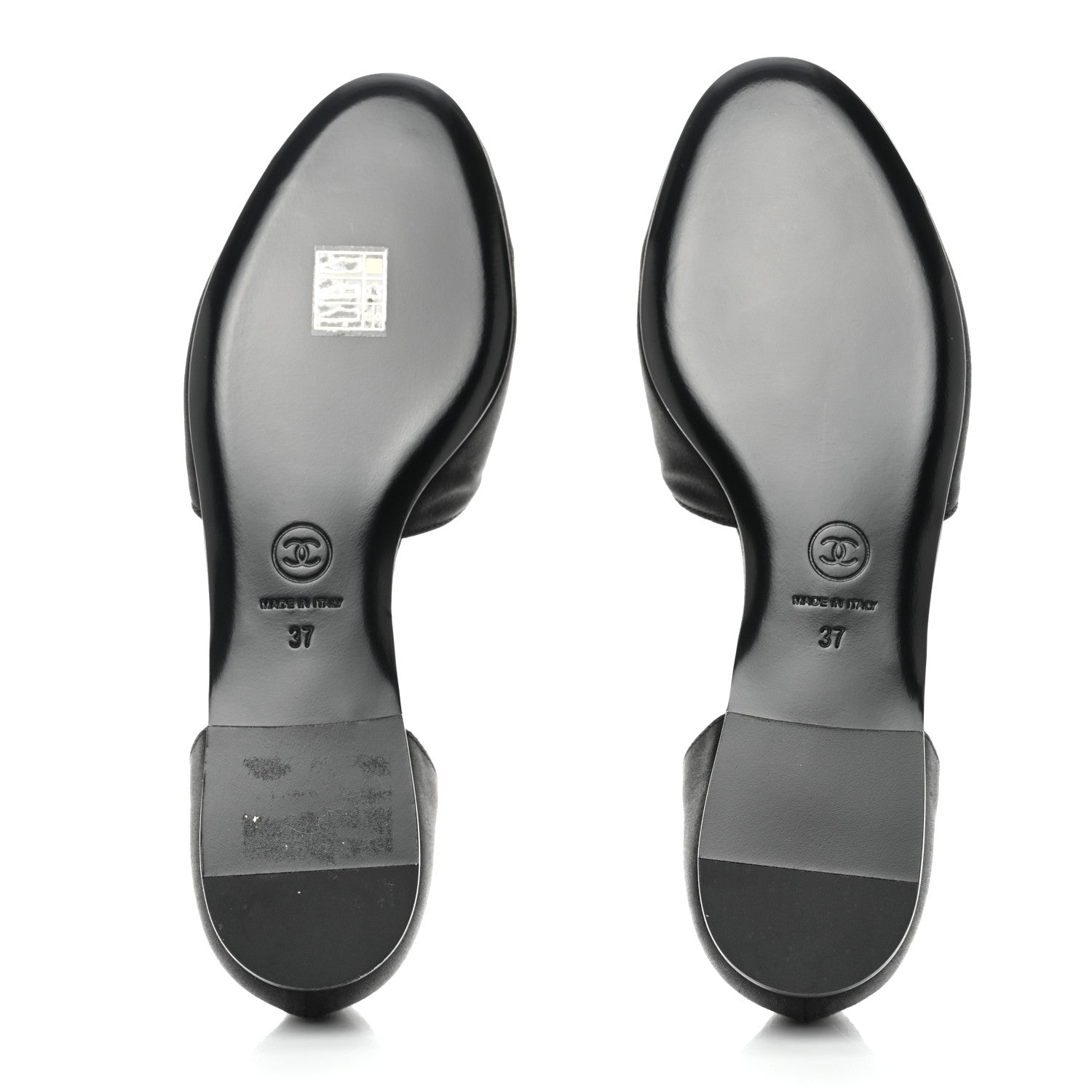 Chanel Satin Diamante CC Flats 37 Black 5 of 8