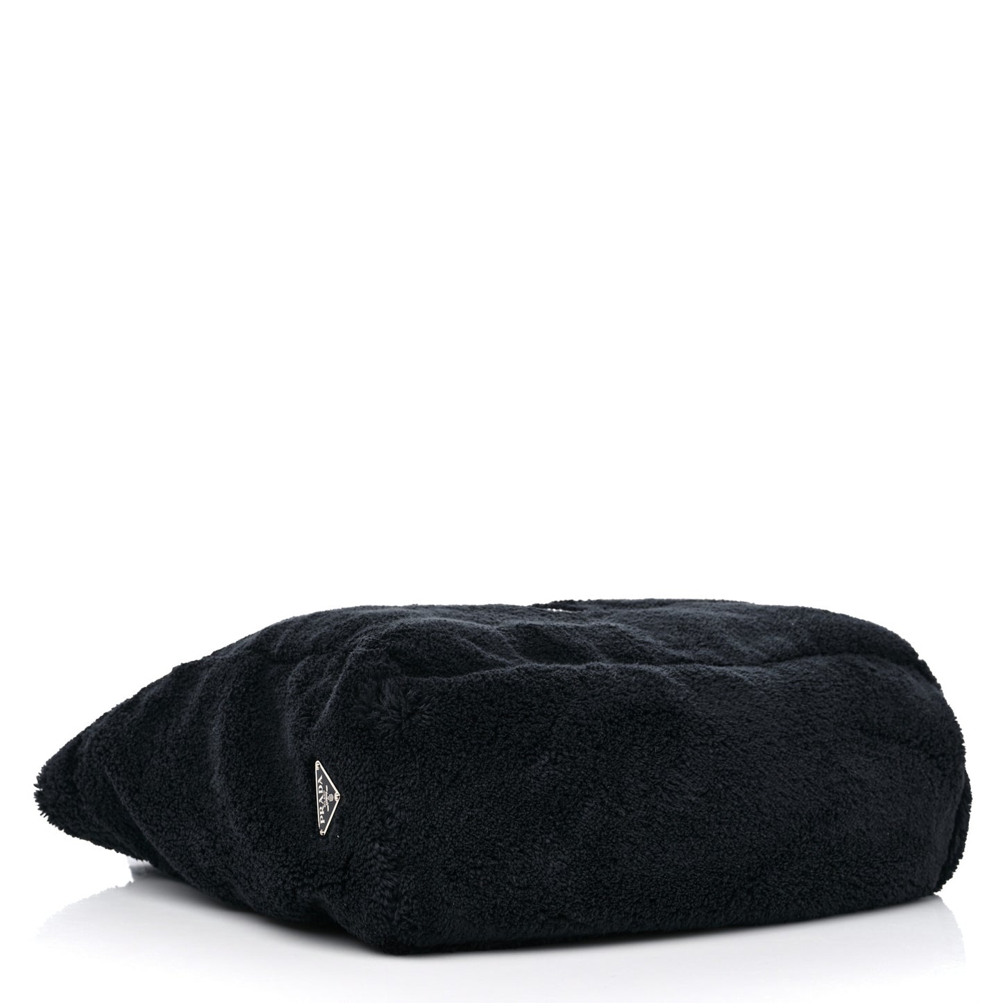 Terry Cloth Tote Bag Black White