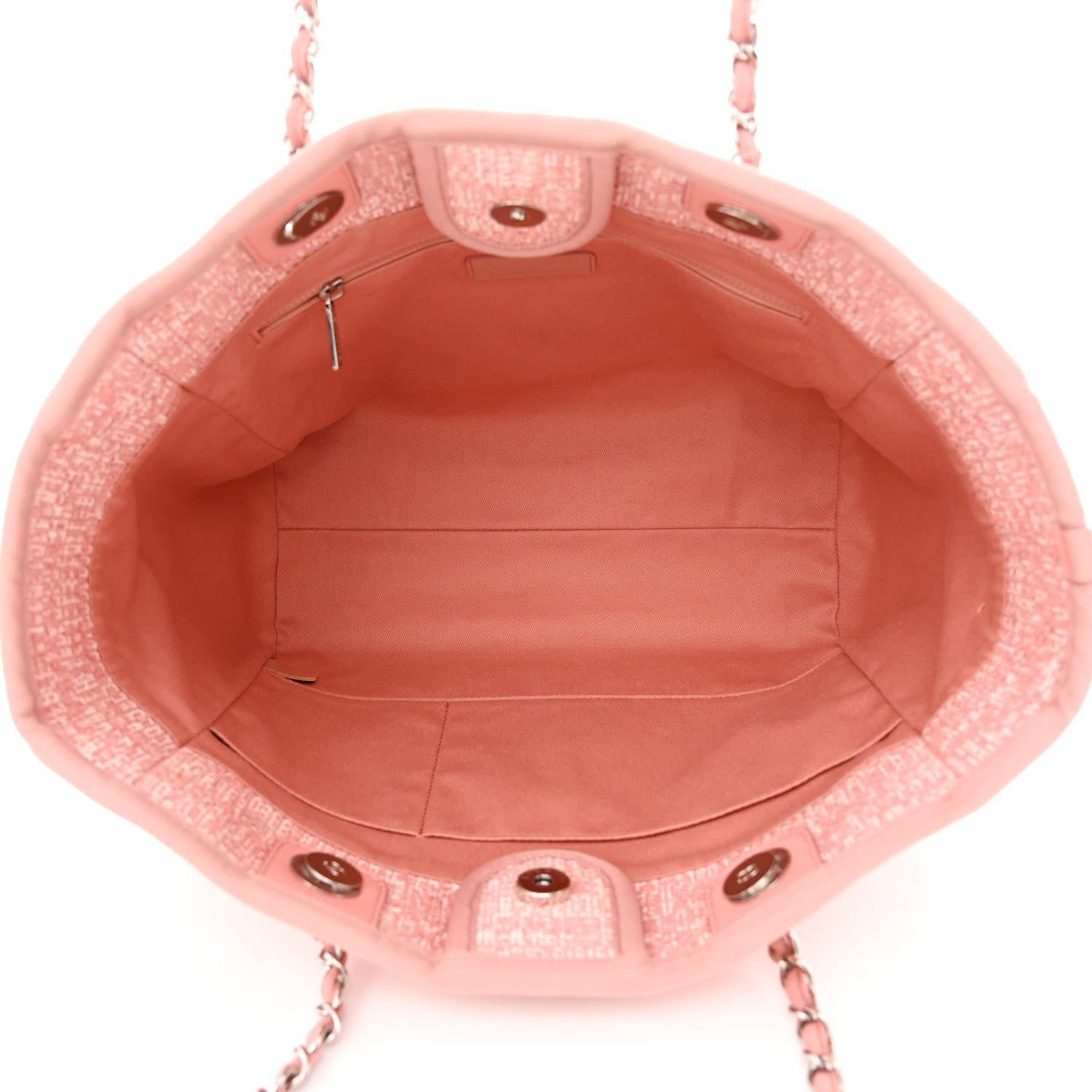 Chanel Straw Lurex Small Deauville Tote Pink 4 of 9
