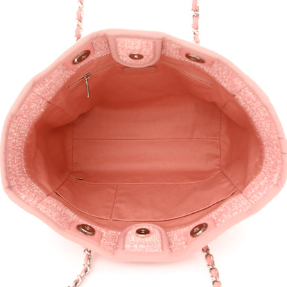 Chanel Straw Lurex Small Deauville Tote Pink 4 of 9