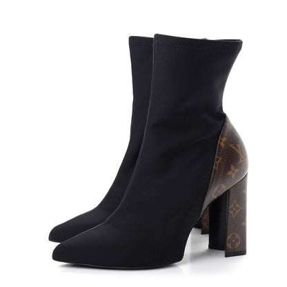 Louis Vuitton Monogram Neoprene Matchmake Ankle Boots 40 Black 3 of 11