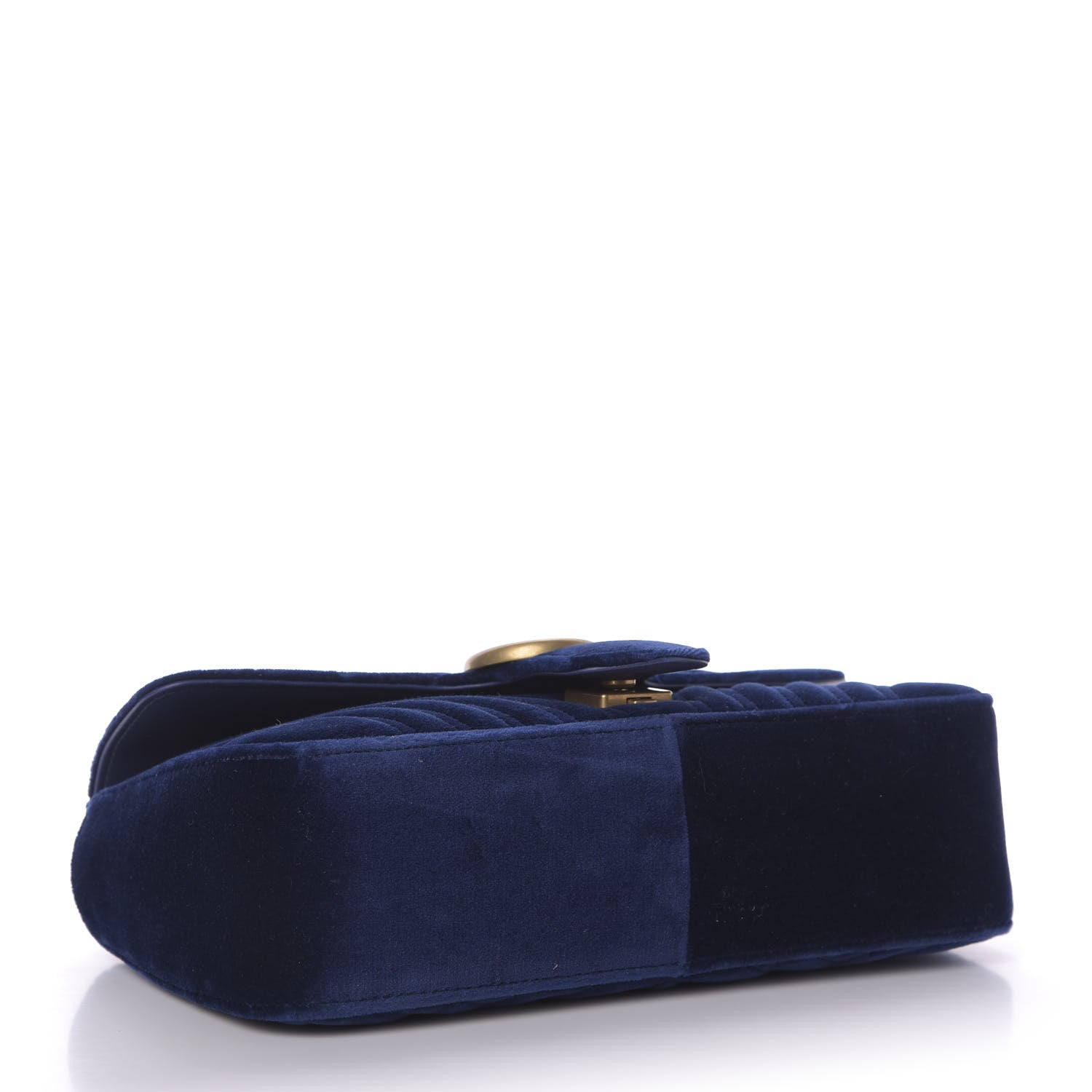 Gucci Velvet Matelasse Small GG Marmont Shoulder Bag Cobalt Blue 4 of 9