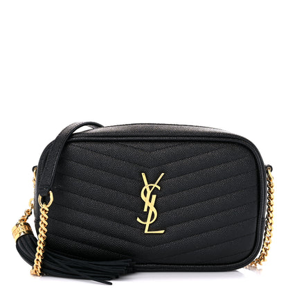 Saint Laurent Grain De Poudre Matelasse Monogram Mini Lou Camera Bag Black 1 of 12