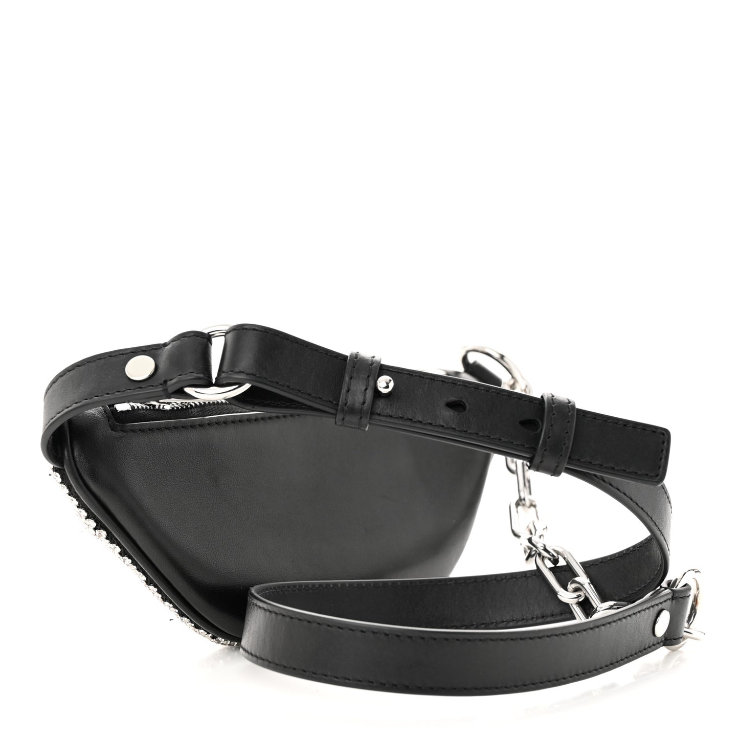 Rhinestone Mesh Mini Attica Belt Bag Black