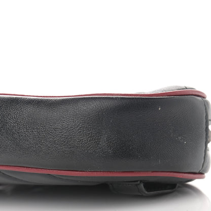 Gucci Azalea Calfskin Matelasse Diagonal Torchon GG Marmont Belt Bag 95 38 Black Romantic Cerise 11 of 17