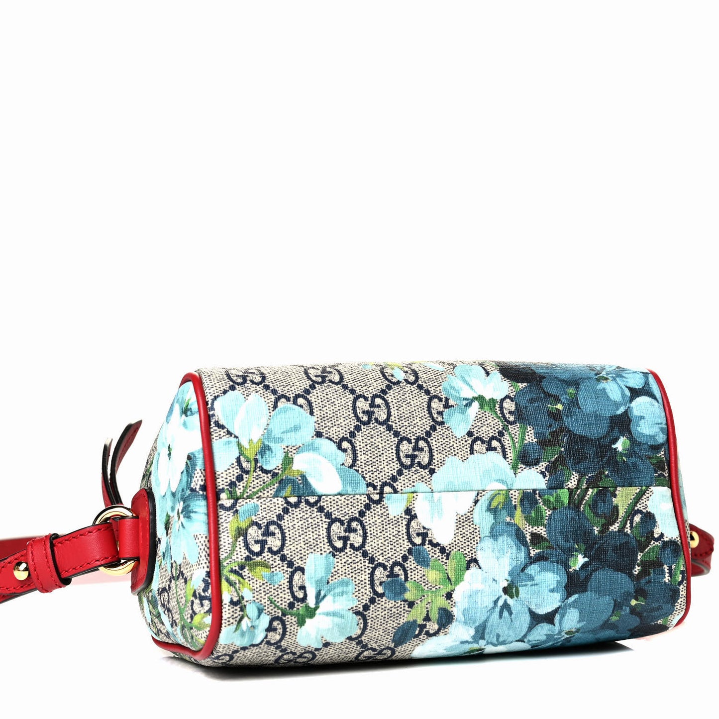 GG Supreme Monogram Blooms Mini Boston Navy Blue Hibiscus