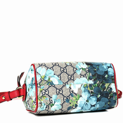 Gucci GG Supreme Monogram Blooms Mini Boston Navy Blue Hibiscus 3 of 6