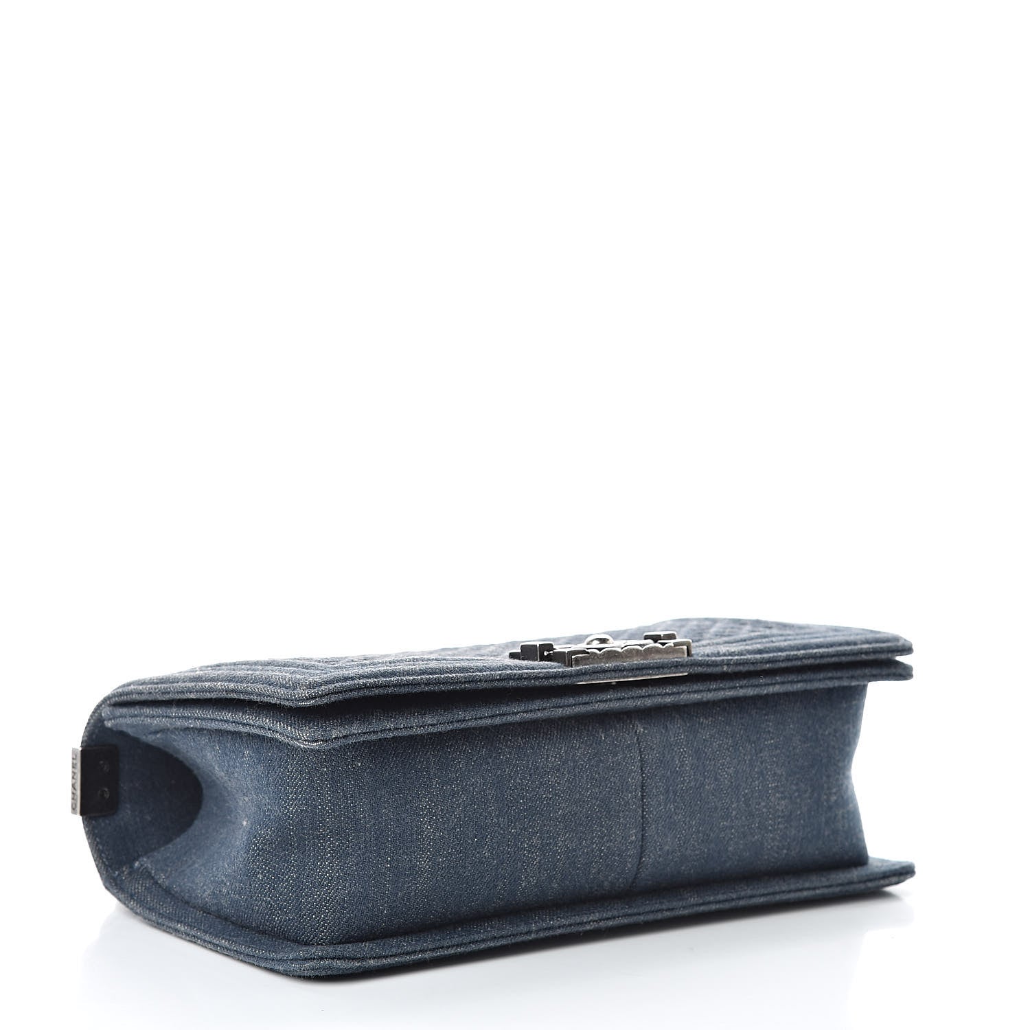 Chanel Denim Embossed Medium Boy Flap Blue 4 of 12