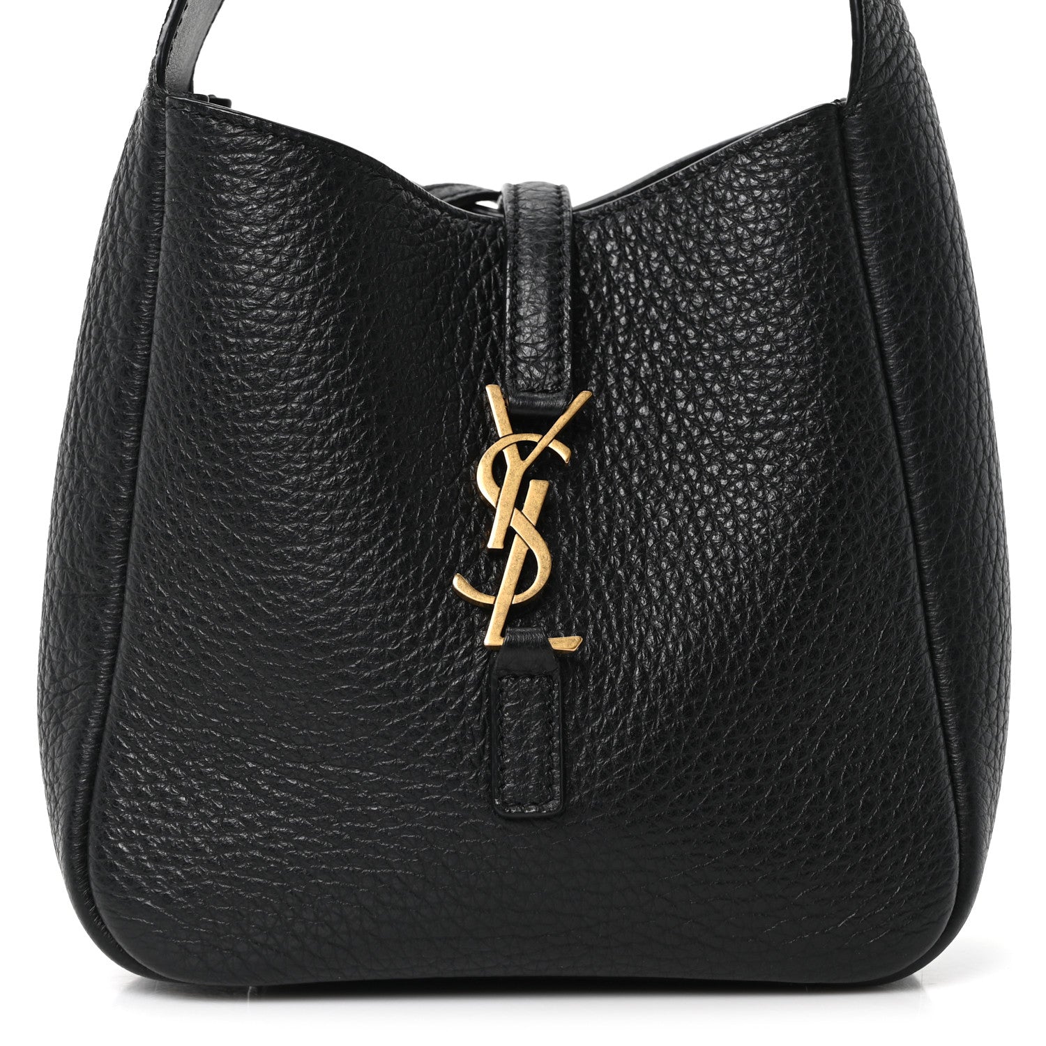 Saint Laurent Grained Calfskin Baby Le 5 A 7 Supple Hobo Black 8 of 10