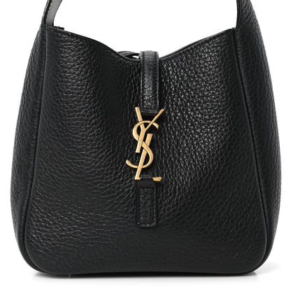 Saint Laurent Grained Calfskin Baby Le 5 A 7 Supple Hobo Black 8 of 10