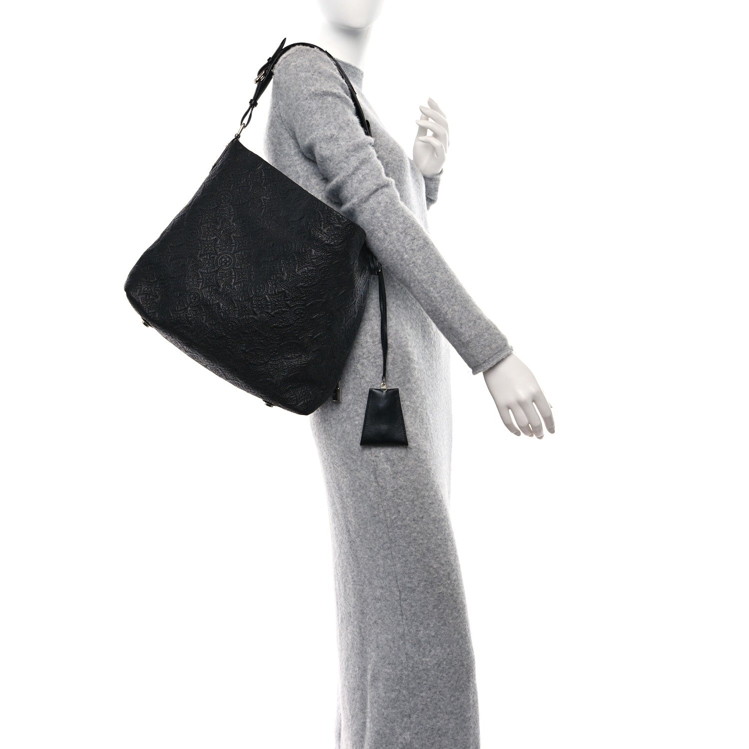 Louis Vuitton Monogram Lambskin Antheia Hobo PM Black 2 of 8