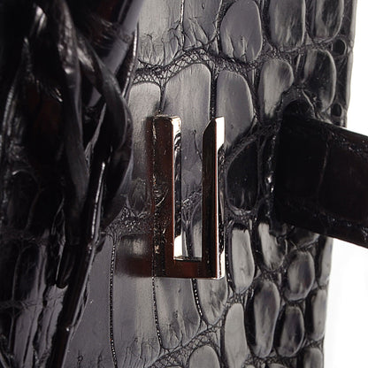 Hermes Matte Porosus Crocodile Birkin 35 Black 14 of 30