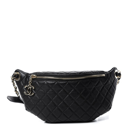 Chanel Calfskin Quilted Banane Waist Bag Fanny Pack Black 1 of 10