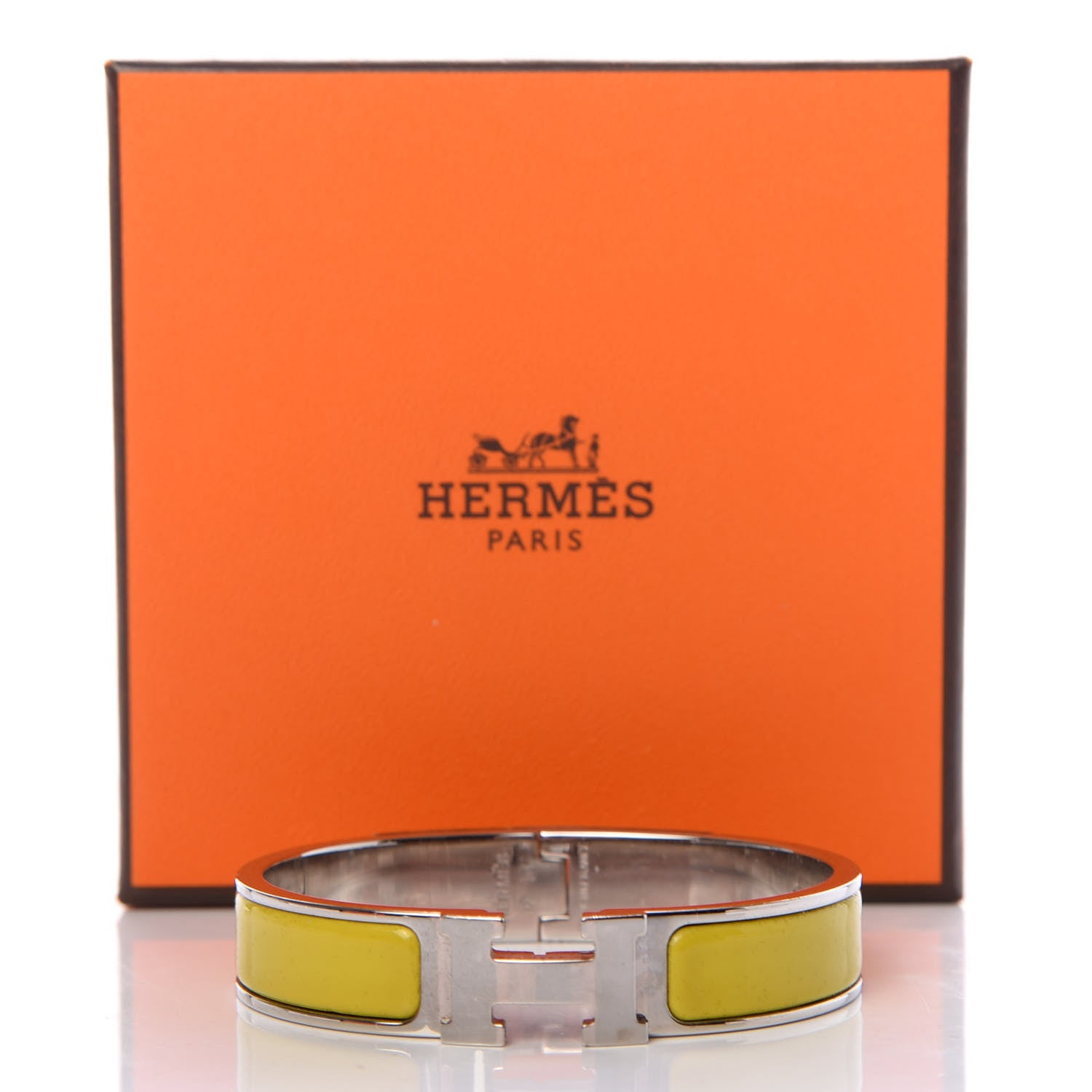 Hermes Enamel Narrow Clic Clac H Bracelet PM Chartreuse 6 of 6