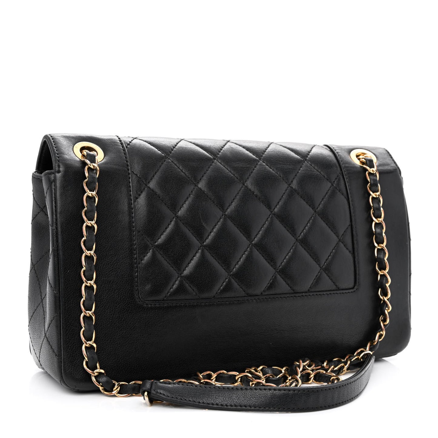 Sheepskin Quilted Vintage Mademoiselle Flap Black