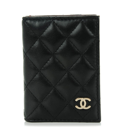 Chanel Lambskin Quilted Card Holder Wallet Black 1 of 7