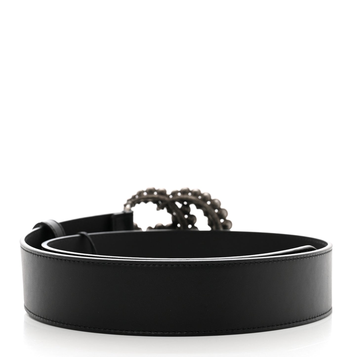 Calfskin Crystal Double G 40mm Belt Black