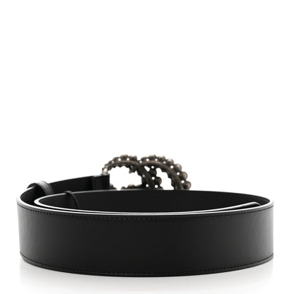 Gucci Calfskin Crystal Double G 40mm Belt Black 2 of 6