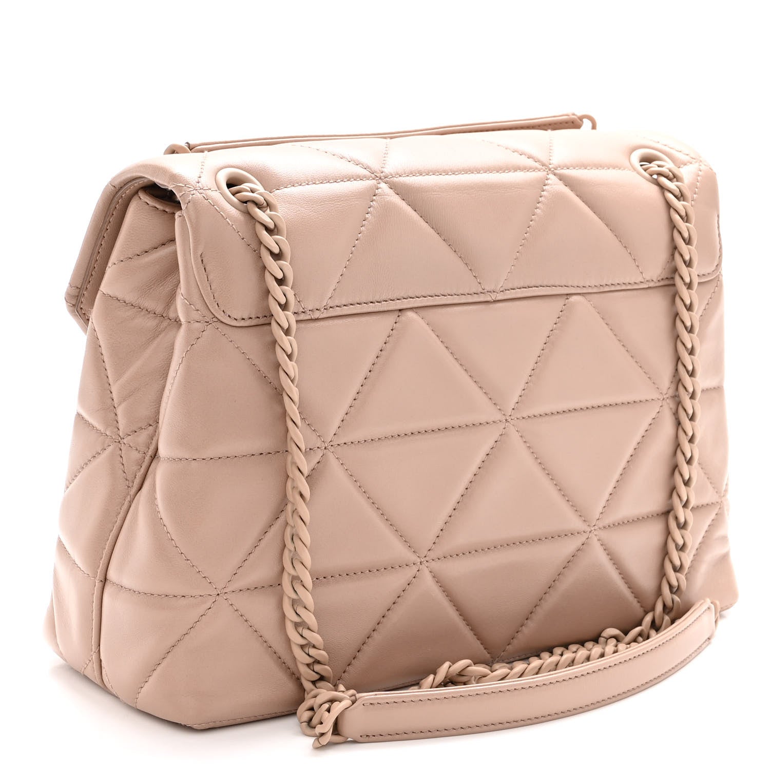 Prada Nappa Triangle Stitched Large Spectrum Bag Cipria 3 of 9