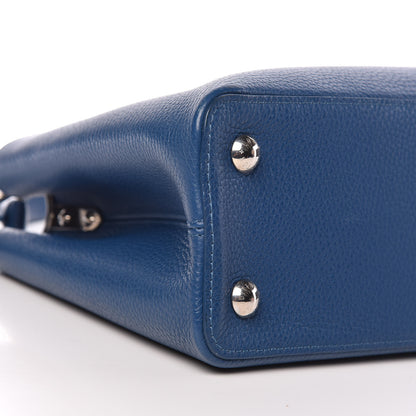 Louis Vuitton Taurillon Capucines PM Petrole Blue 12 of 14