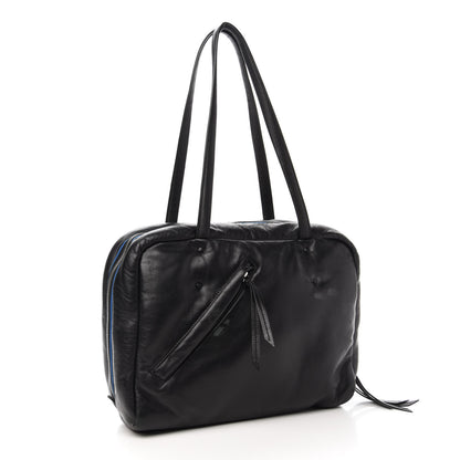 Prada Nappa Soft Tote Black Cobalto 3 of 15