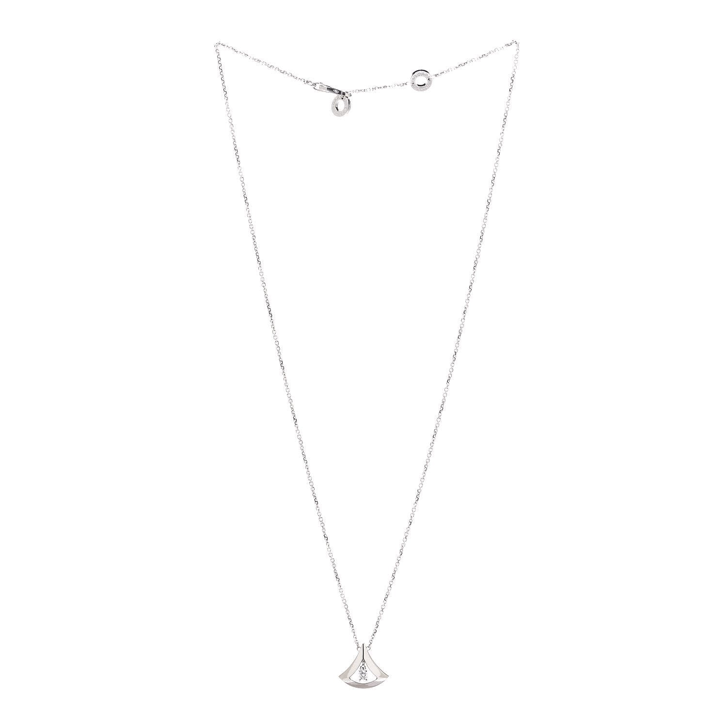 Bulgari 18K White Gold Diamond Divas' Dream Openwork Necklace 2 of 6