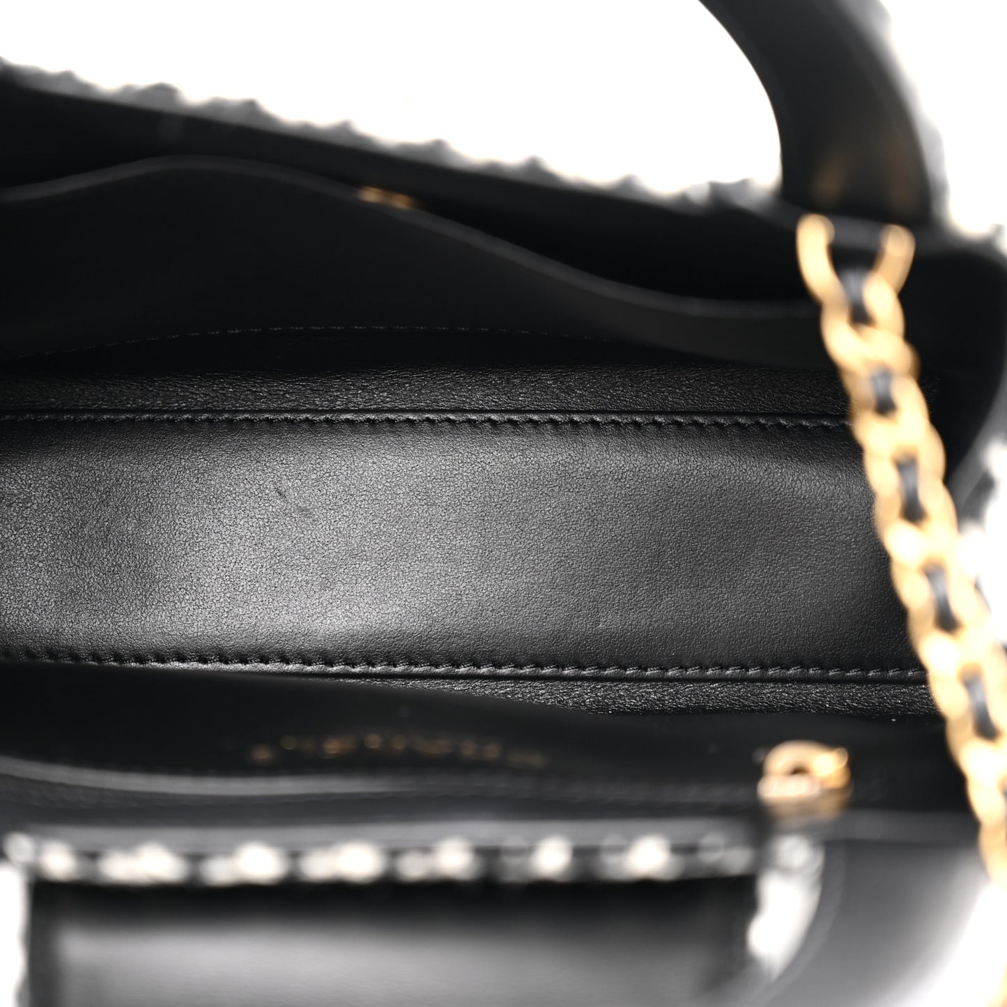 Tweed Houndstooth Quilted Nano Kelly Shopper Black White